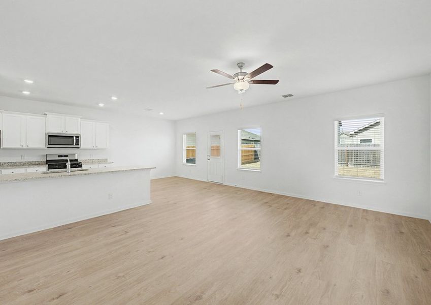 The dining area overlooks the back yard, providing lovely views as you eat.
