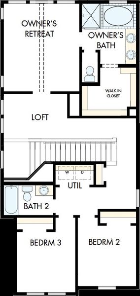 2D floor plan layout of this home in The Twilight at Goodnight Ranch, Austin, TX (Image 3).