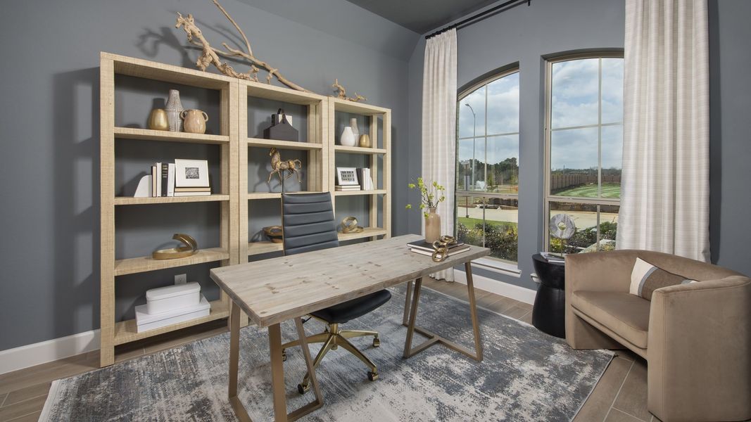 Furnished interior view inside a new home in Amira 45', Tomball (Image 5). Furnished interior view inside a new home in Amira 45', Tomball (Image 5).