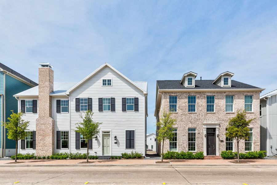Front exterior of a new home in Concourse at Mueller, Austin, TX, highlighting curb appeal (Image 2). Front exterior of a new home in Concourse at Mueller, Austin, TX, highlighting curb appeal (Image 2).