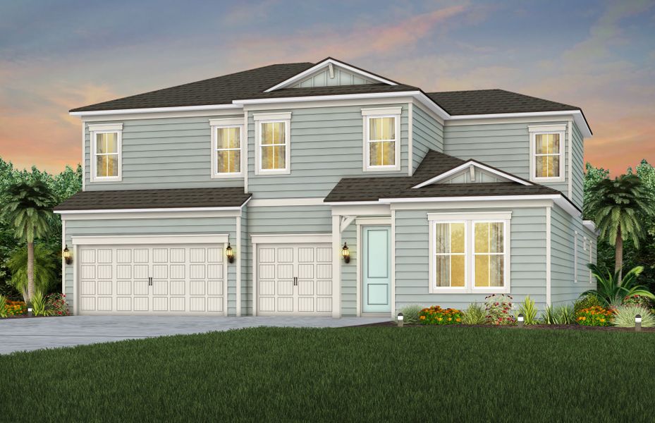 Representative exterior photo of a completed home built from the Merlot Grand by Pulte Homes in Fiddler's Cove, Kingsland, GA (Image 21). Representative exterior photo of a completed home built from the Merlot Grand by Pulte Homes in Fiddler's Cove, Kingsland, GA (Image 21).