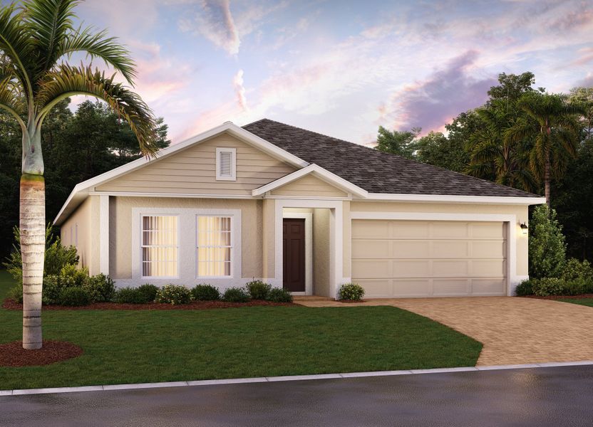 Representative exterior photo of a completed home built from the Kensington Flex by Landsea Homes in Trinity Lakes, Groveland, FL (Image 6).