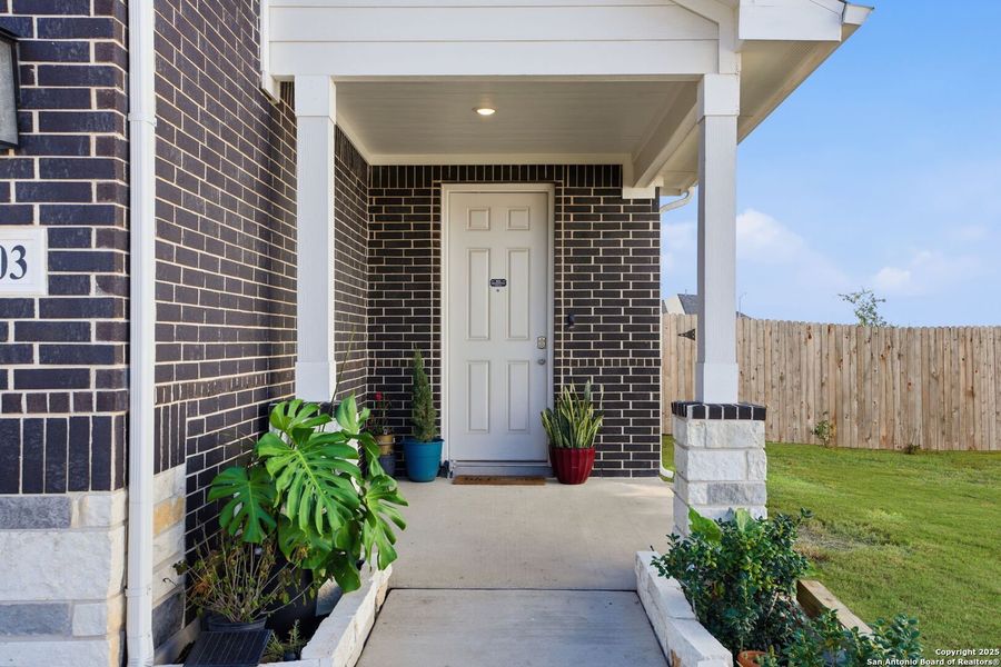 Exterior details and patio area of a home in Morgan Meadows, San Antonio (Image 21).