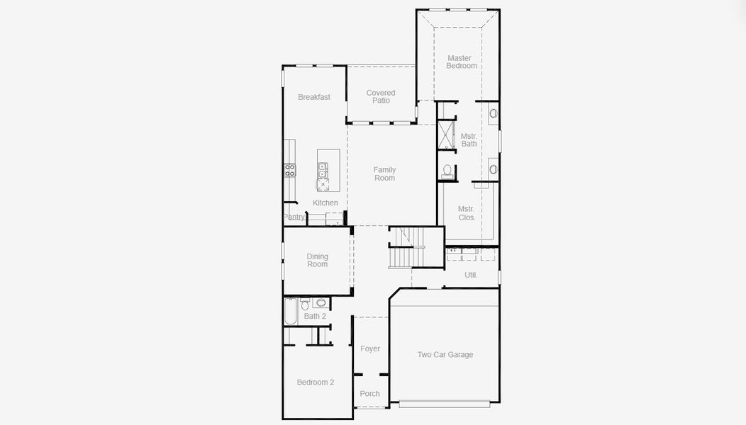 2D floor plan layout for the Kendall by Coventry Homes in Hulen Trails 60', Crowley, TX (Image 5).