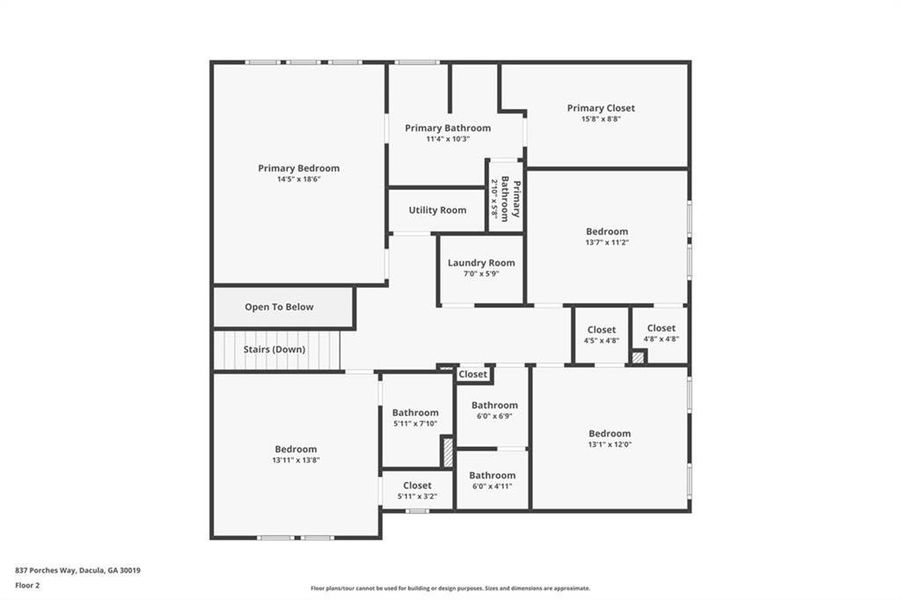 2D floor plan layout of this home in , Dacula, GA (Image 5).