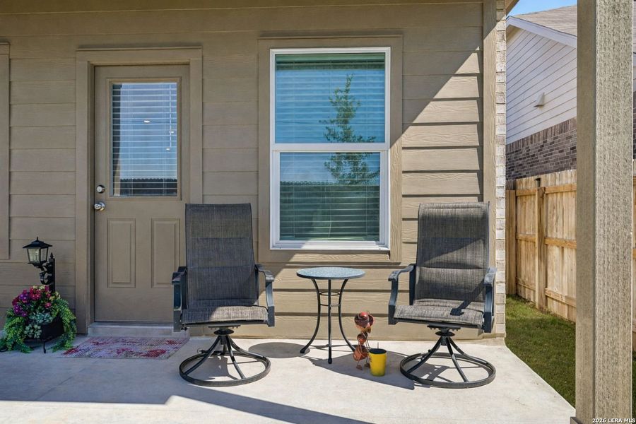 Exterior details and patio area of a home in Navarro Ranch, Seguin (Image 22).
