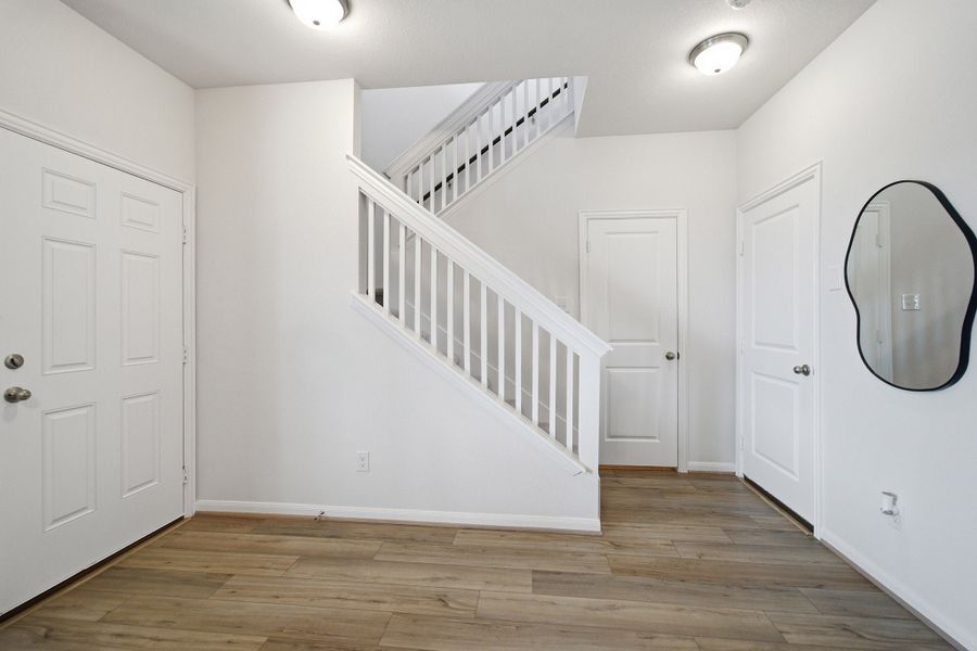 Representative unfurnished interior of a home built from the Pei by CastleRock Communities in Municipal Drive Townhomes, Leander (Image 22). Representative unfurnished interior of a home built from the Pei by CastleRock Communities in Municipal Drive Townhomes, Leander (Image 22).
