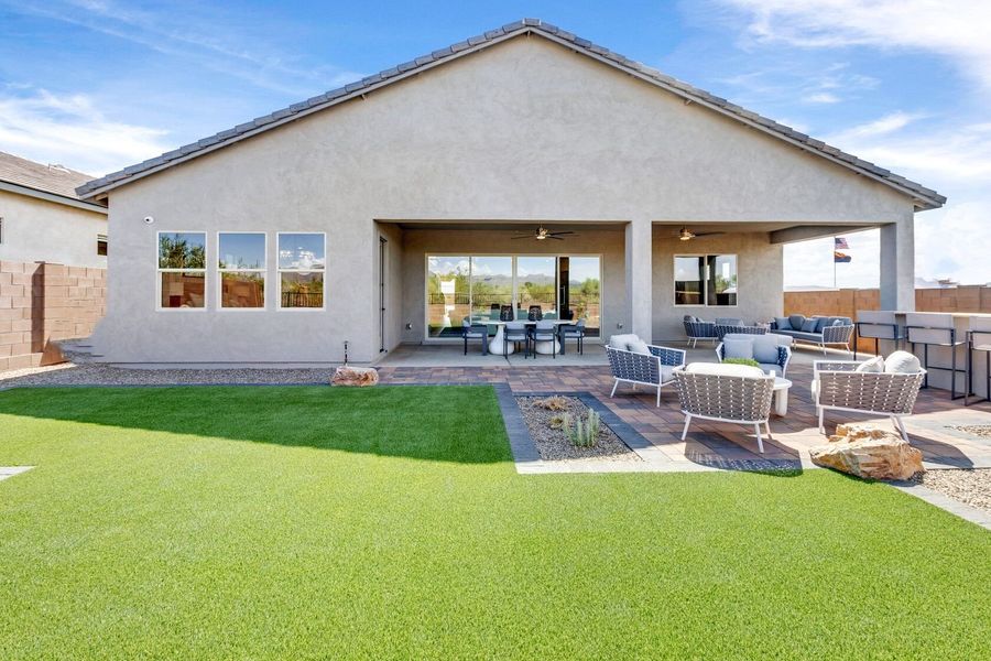 Representative exterior details of a home built from the Crimson by Mattamy Homes in Tavira at Twin Peaks, Marana (Image 4).