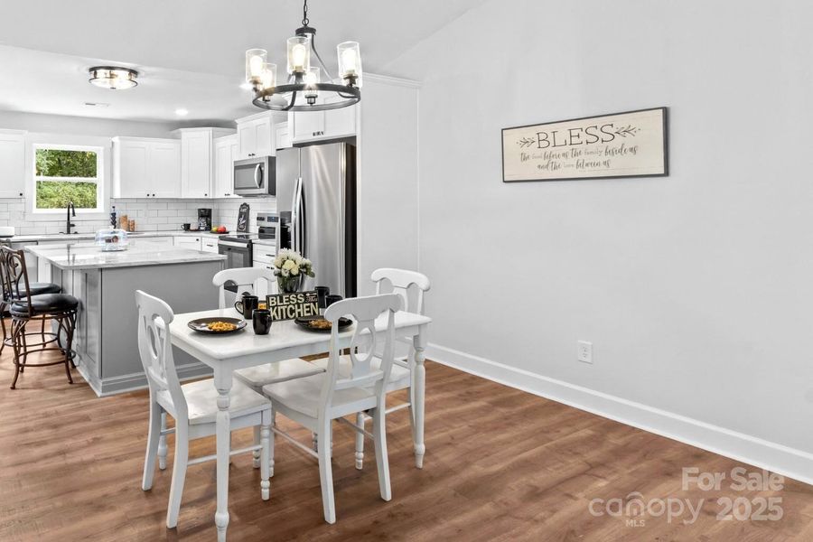 Dining is just off the Kitchen & room for large table.