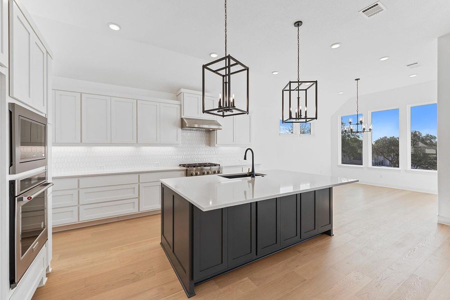 Furnished interior view inside a new home in Wolf Ranch West Bend - 60', Georgetown (Image 8).