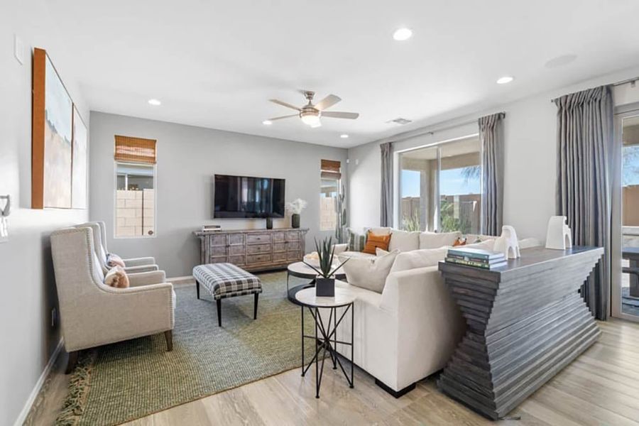 Furnished interior view inside a new home in Ovation at Meridian 55+, San Tan Valley (Image 4).