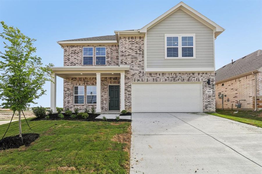 Front exterior of a new home in Lone Oak, Alvarado, TX, highlighting curb appeal (Image 1). Front exterior of a new home in Lone Oak, Alvarado, TX, highlighting curb appeal (Image 1).