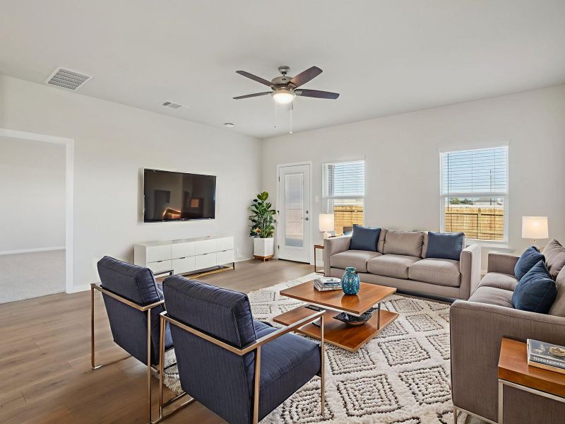 Furnished interior view inside a new home in Sagebrooke - Premier Series, San Antonio (Image 5). Furnished interior view inside a new home in Sagebrooke - Premier Series, San Antonio (Image 5).