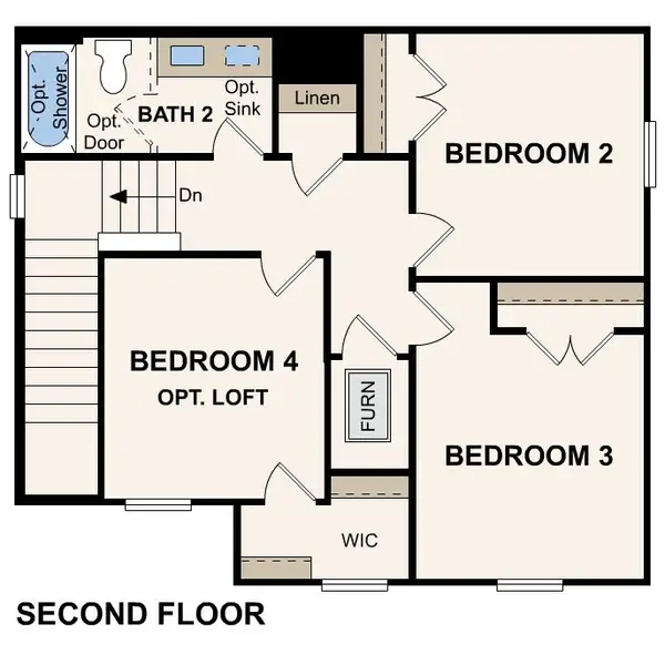 2D floor plan layout for the Hawthorn by Century Communities in Somerset, Hockley, TX (Image 3).