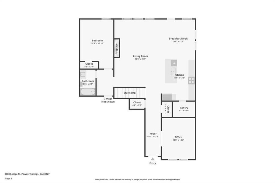 2D floor plan layout of this home in Westmont Preserve, Powder Springs, GA (Image 4).