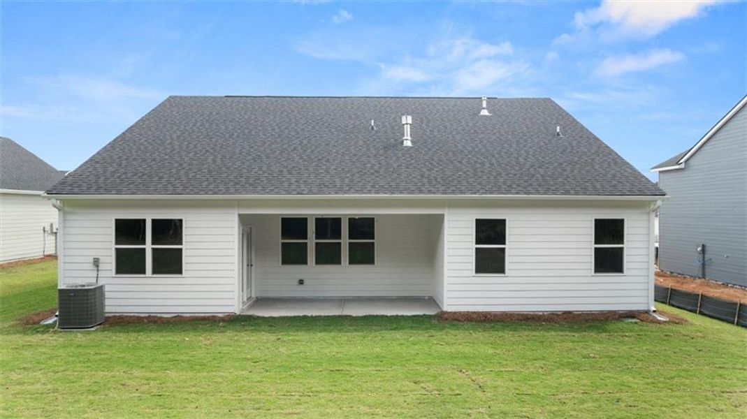 Exterior details and patio area of a home in Preserve at Dove Creek, Statham (Image 26).