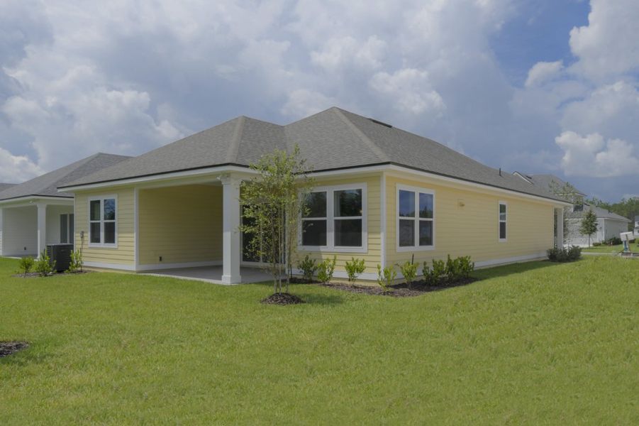 Representative exterior details of a home built from the Washington by Riverside Homes in Hidden Creek at SilverLeaf Phase 2, St. Augustine (Image 4). Representative exterior details of a home built from the Washington by Riverside Homes in Hidden Creek at SilverLeaf Phase 2, St. Augustine (Image 4).