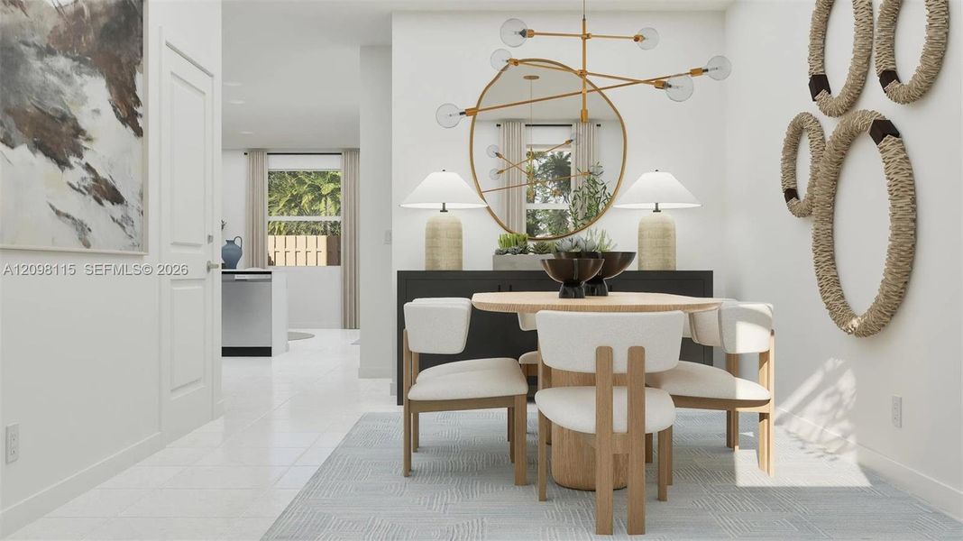 Furnished interior view inside a new home in RosaBella, Miami (Image 13).