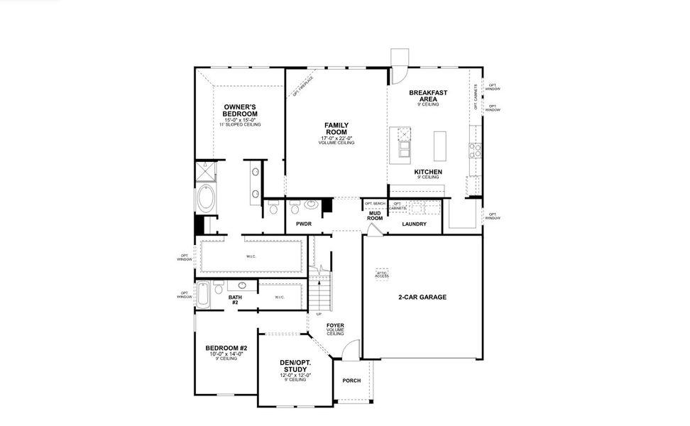 2D floor plan layout for the Rincon - Classic Series by M/I Homes in LaPrelle, Haslet, TX (Image 3).