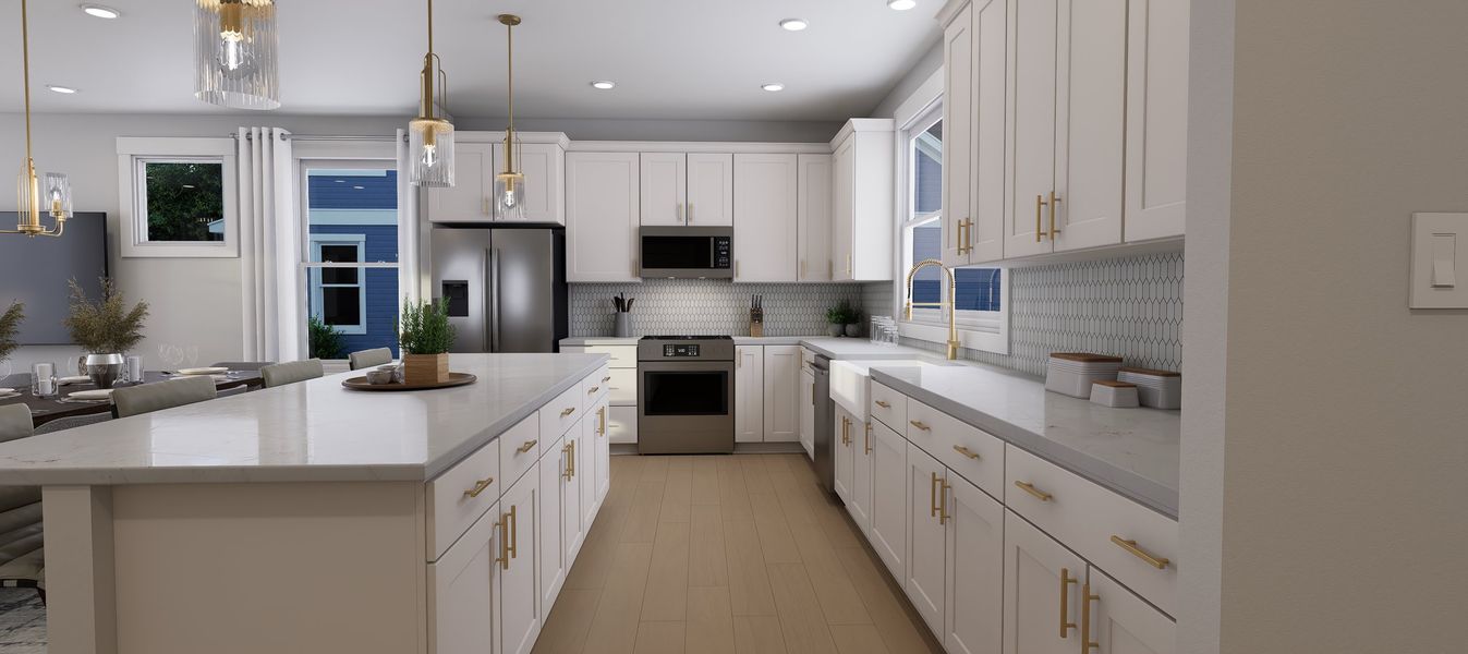 Representative furnished interior of a home built from the Willow by Baker Residential in Atwater Station - Village Collection, Fuquay Varina (Image 6).