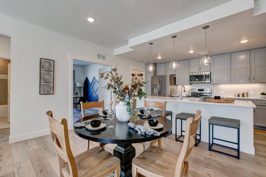 Representative furnished interior of a home built from the The Cambridge by Landmark Homes in The Lakes at Centerra, Loveland (Image 8).