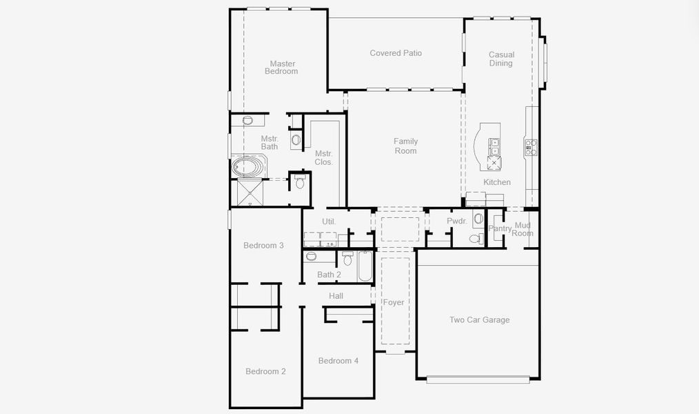 2D floor plan layout for the Gorman by Coventry Homes in South Pointe 65', Mansfield, TX (Image 3).