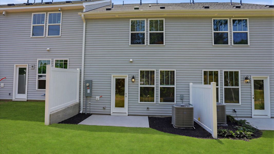 Exterior details and patio area of a home in Clarke Townes, Anderson (Image 4). Exterior details and patio area of a home in Clarke Townes, Anderson (Image 4).