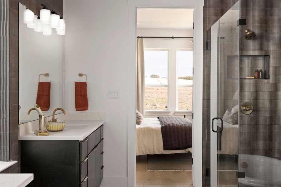 Furnished interior view inside a new home in Lariat, Liberty Hill (Image 33).