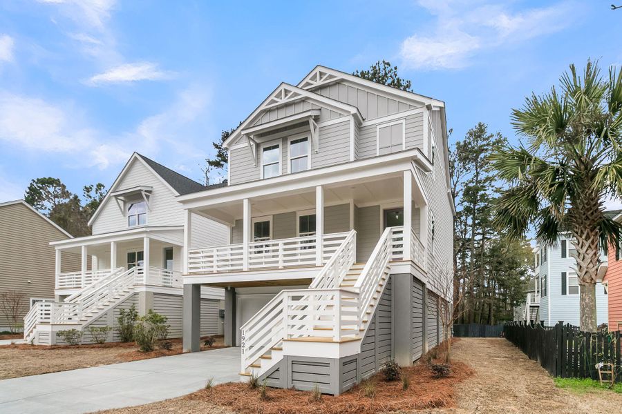 Front exterior of a new home in , Charleston, SC, highlighting curb appeal (Image 29). Front exterior of a new home in , Charleston, SC, highlighting curb appeal (Image 29).