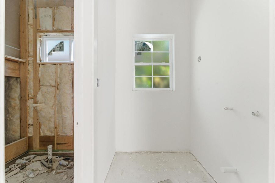 Full bathroom with shower for first floor guest suite or study. Full bathroom with shower for first floor guest suite or study.