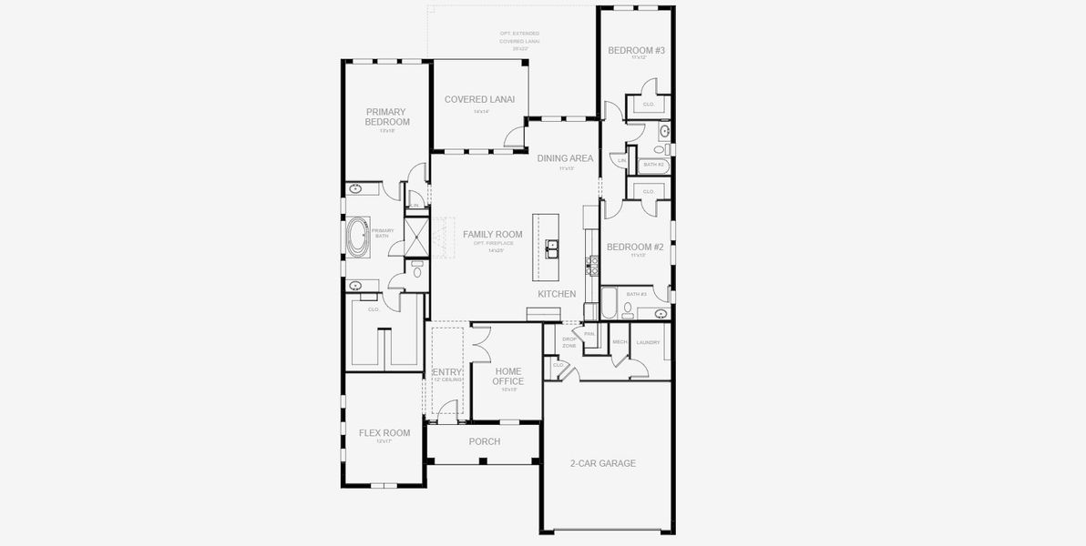 2D floor plan layout for the 2547F by Perry Homes in Star Farms At Lakewood Ranch 60', Lakewood Ranch, FL (Image 3).