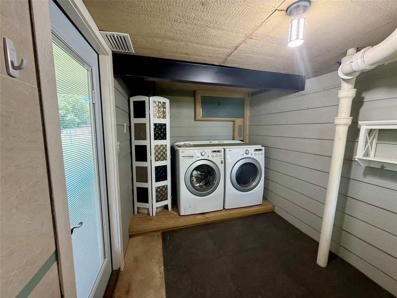 Washer and dryer stay.
