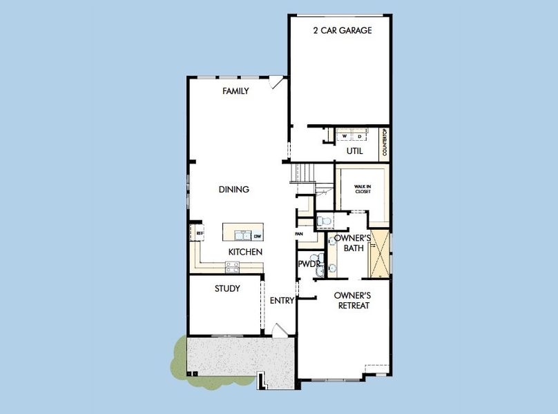 2D floor plan layout for the The Bonaire by David Weekley Homes in Edgewater Classic Series, Royse City, TX (Image 3).