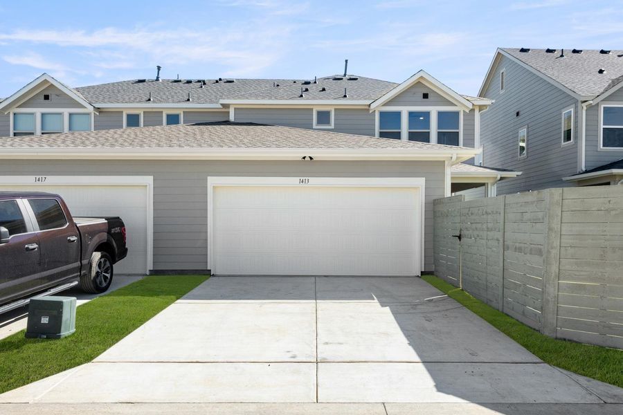 Exterior details and patio area of a home in Terrace Collection at Harvest, Argyle (Image 18).