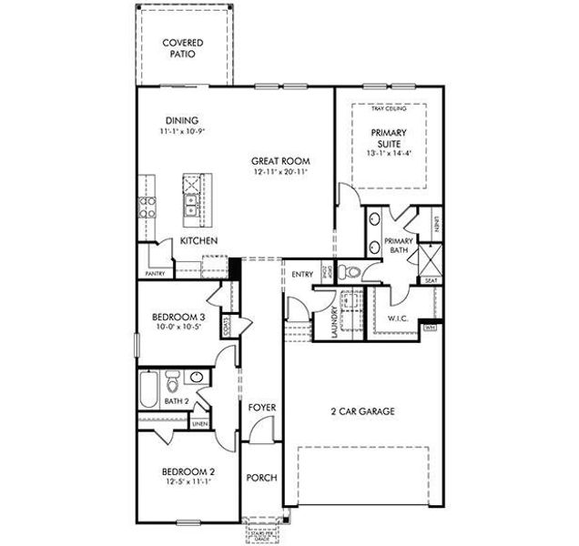 2D floor plan layout of this home in Nelson's Creek, Mocksville, NC (Image 3).