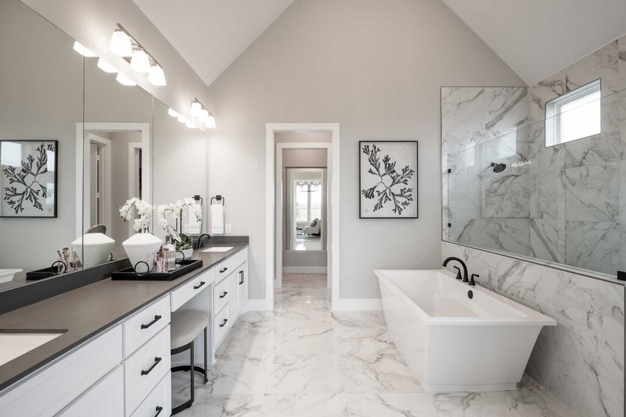 Furnished interior view inside a new home in Dunham Pointe 80′, Cypress (Image 21).