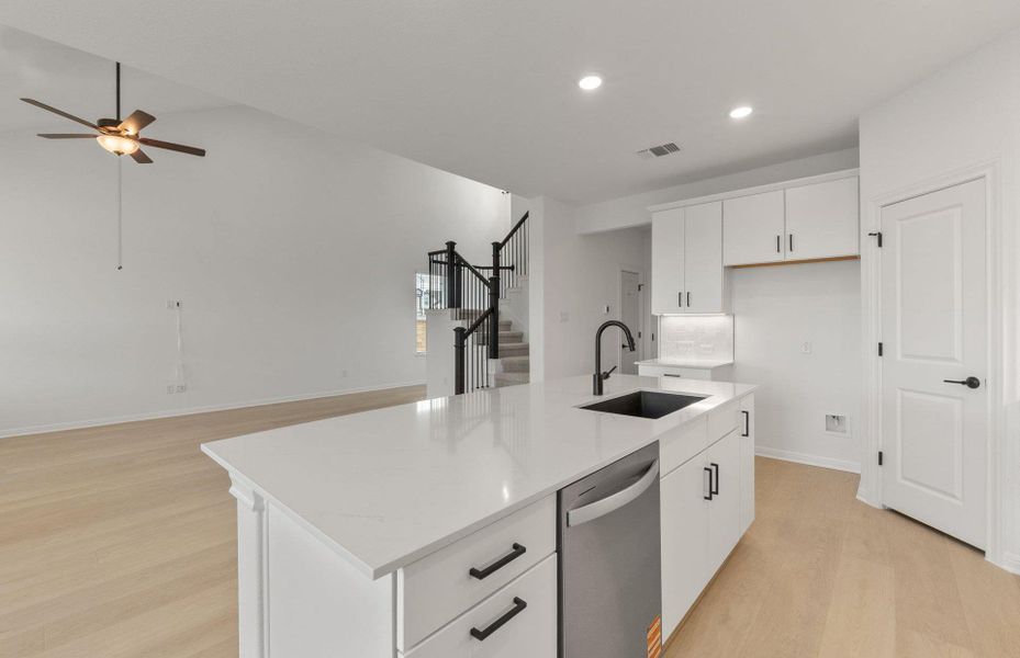 Furnished interior view inside a new home in Horizon Lake, Leander (Image 4). Furnished interior view inside a new home in Horizon Lake, Leander (Image 4).