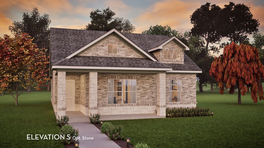 Representative exterior photo of a completed home built from the Topaz by CastleRock Communities in Infinity Square, Kyle, TX (Image 15).