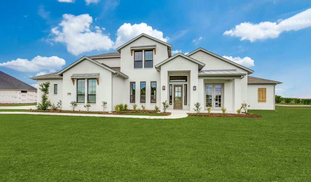Front exterior of a new home in Hampton Park Estates, Glenn Heights, TX, highlighting curb appeal (Image 21).