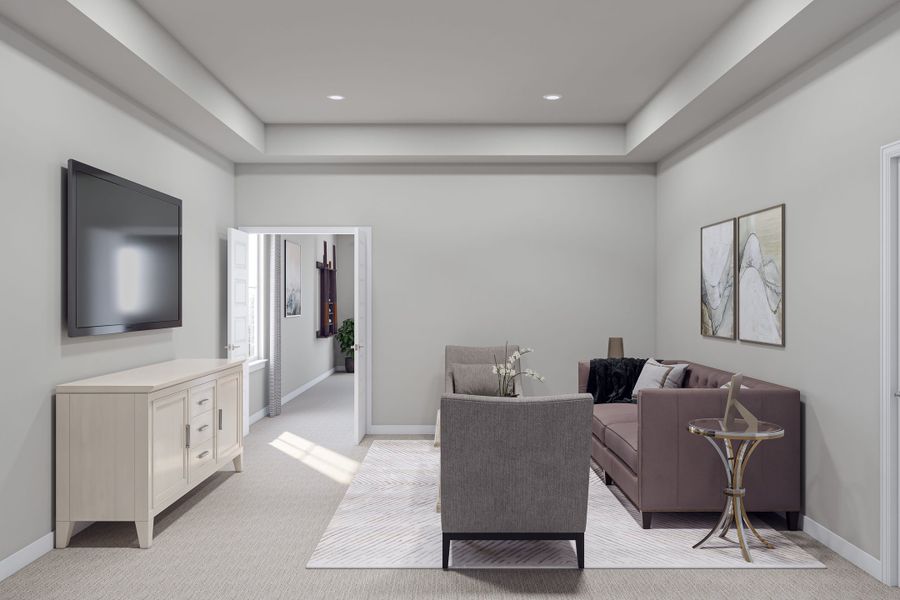 Furnished interior view inside a new home in Lagos Reserve, Manor (Image 26). Furnished interior view inside a new home in Lagos Reserve, Manor (Image 26).