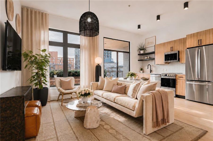 Furnished interior view inside a new home in , Atlanta (Image 9). Furnished interior view inside a new home in , Atlanta (Image 9).