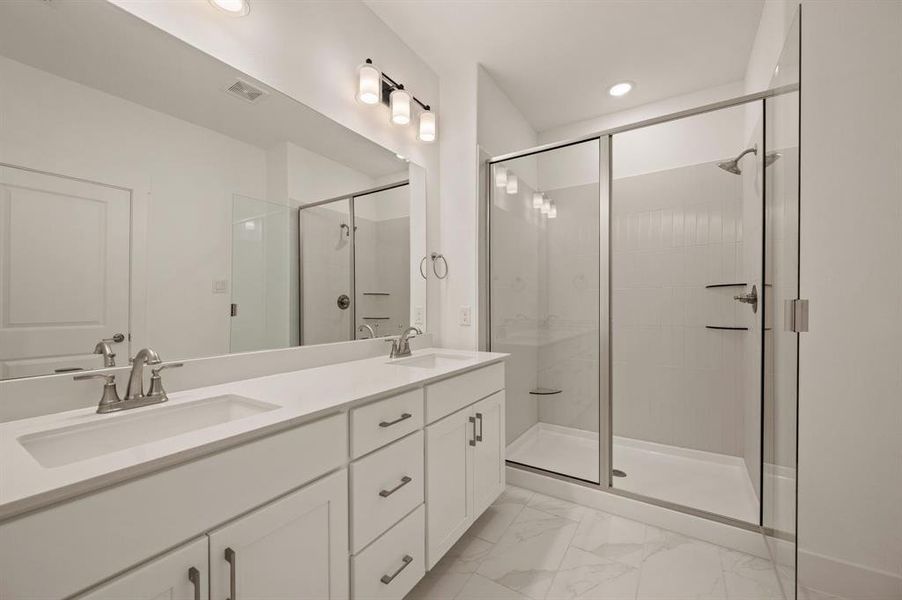 You'll find room for two in your new owner's bath.