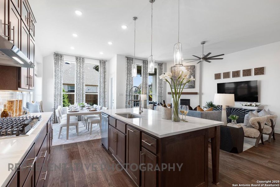 Furnished interior view inside a new home in Alsatian Oaks: 50ft. lots, Castroville (Image 27).