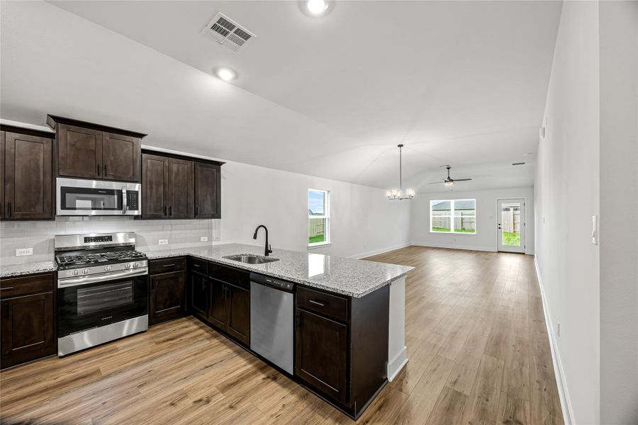 Furnished interior view inside a new home in River Ranch Trails, Dayton (Image 8). Furnished interior view inside a new home in River Ranch Trails, Dayton (Image 8).