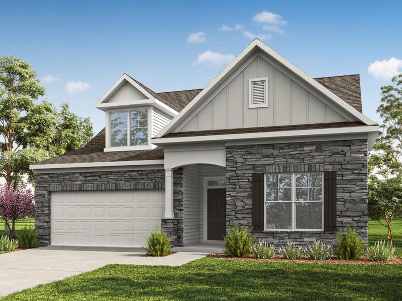 Representative exterior photo of a completed home built from the Wescott by Eastwood Homes in Ford Meadows, Garner, NC (Image 8).