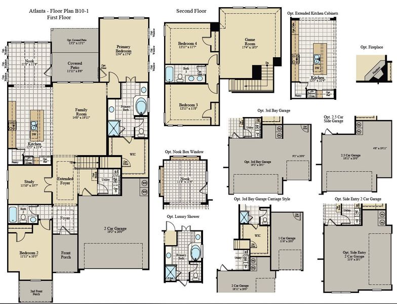 2D floor plan layout for the Atlanta by John Houston Homes in Callan Village, Lorena, TX (Image 3). 2D floor plan layout for the Atlanta by John Houston Homes in Callan Village, Lorena, TX (Image 3).