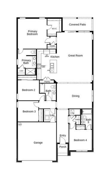 2D floor plan layout of this home in Sawgrass Lakes II, Parrish, FL (Image 2).