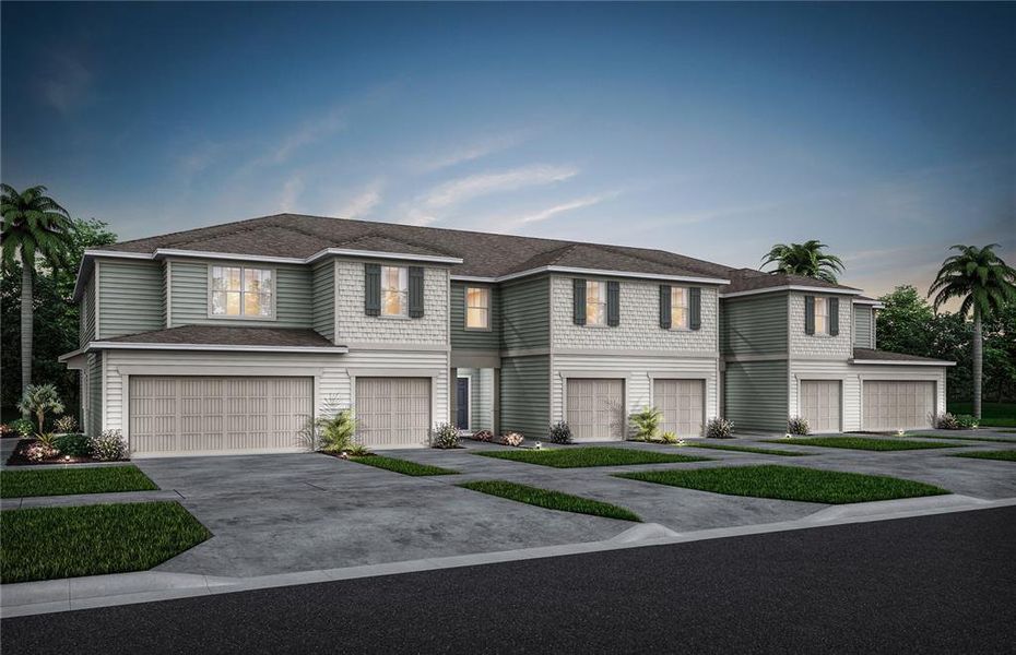 Exterior Design. Artistic rendering for this new construction home. Pictures are for illustrative purposes only. Elevations, colors and options may vary.