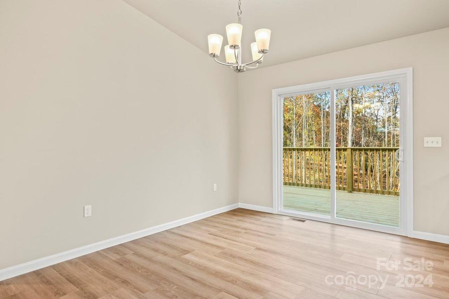 Dining area with serene views