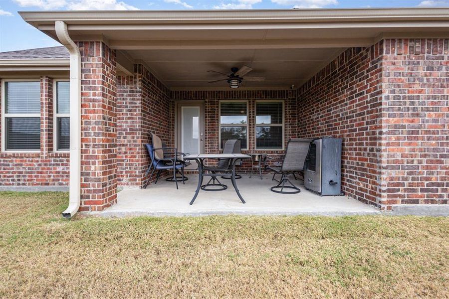 Exterior details and patio area of a home in Trailstone, Caddo Mills (Image 3). Exterior details and patio area of a home in Trailstone, Caddo Mills (Image 3).
